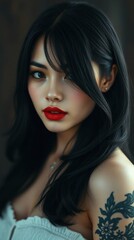 Fototapeta premium Striking Beauty with Tattoos