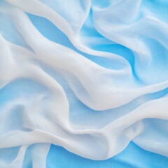 Obraz premium Soft Blue and White Fabric Folds Fluidity and Resilience in Digital Communities