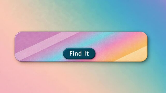 Retro Color Palette A pastelcolored page with a gradient background. The search bar is a darker shade with rounded corners. Below the search bar a single button labeled Find It