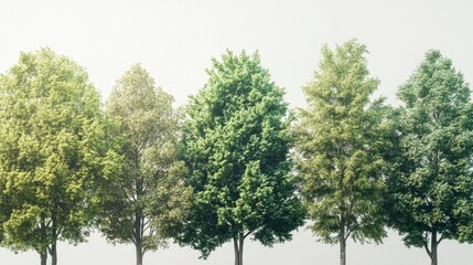 Fototapeta premium Springtime Transformation of Trees Showcasing the vibrant greens and fresh growth of trees in spring ideal for nature photography and seasonal projects