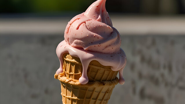 ice cream cone on black background