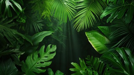 Obraz premium The lush foliage of a tropical jungle sways in the wind