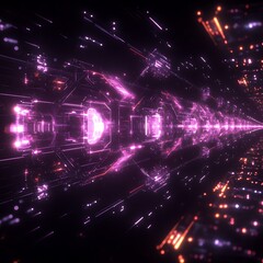 Obraz premium Abstract Futuristic Technology Corridor