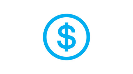 Dollar icon 4k on white background