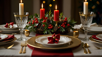 christmas table setting