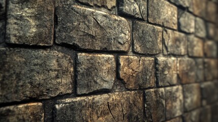 Fototapeta premium Uneven stone wall texture with fine holes showcasing a rustic and aged appearance ideal for backgrounds and architectural designs