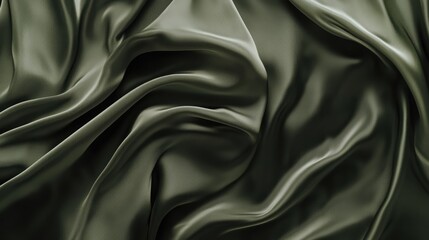 Fototapeta premium Luxurious green chiffon fabric texture showcasing soft drape and sheen ideal for fashion and design applications
