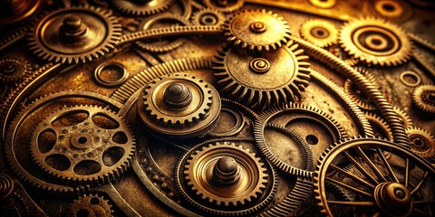 Steampunk relic ID: Vintage machine fingerprint scan, industrial aesthetic.