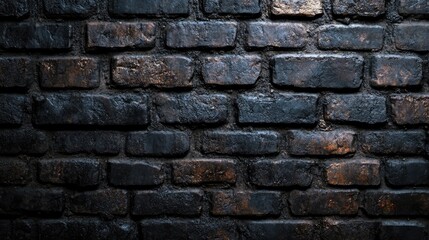 Fototapeta premium Dark rustic brick wall texture for design and background use in creative projects and digital media.