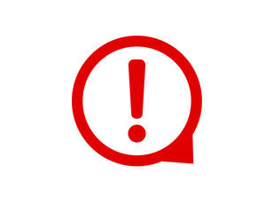 A red exclamation mark symbol in a circle, signifying a warning or alert message.