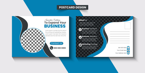 Business postcard design template. Incredible and trendy postcard design.
