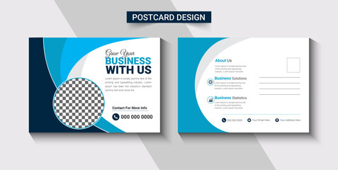 Business postcard design template. Incredible and trendy postcard design.
