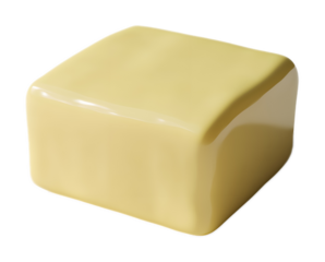 Butter block isolated on a white background