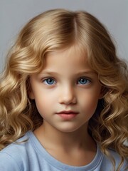 Naklejka premium Curly blonde child