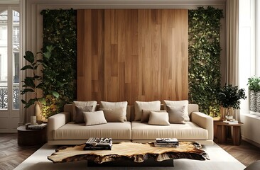 Obraz premium Modern Wooden Living Room Interior Design