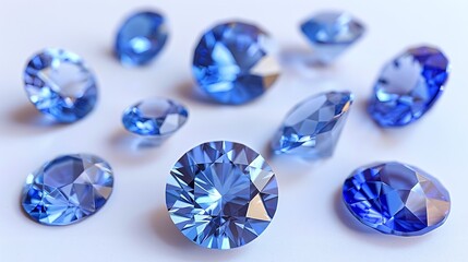 Fototapeta premium Sapphire Gemstone, Precious, Blue, Luxury, Jewelry, Gem, Fashion, Accessories, Sparkle, Glitter, Expensive, Rare, Shiny, Elegant, AI Generated