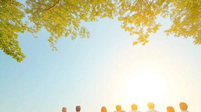 Collaborative Outdoor Discussion Under Serene Sunset in South Korean Park