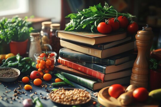 Vegan Cookbook Collection on Table