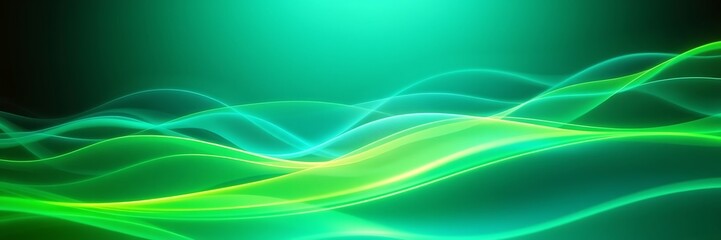 Dreamy Neon Flow: Vibrant Abstract Background with Wavy Light Patterns