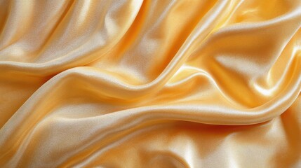 Fototapeta premium Luxurious Golden Silk Fabric Close-Up