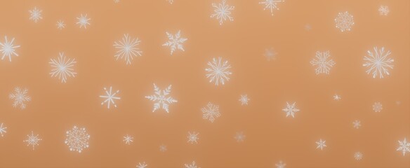 White Snowflakes on Orange Background