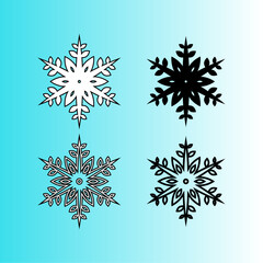 Winter flower snow of flakes for background postcard icon stationary anniversary christmas. vector illustration