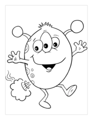  Farting Monster Coloring Page Vector Illustration Art © Blue Foliage