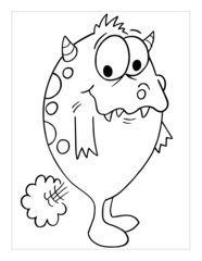  Farting Monster Coloring Page Vector Illustration Art © Blue Foliage