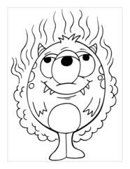 Selbstklebende Fototapeten Farting Monster Coloring Page Vector Illustration Art © Blue Foliage