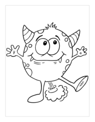 Selbstklebende Fototapeten Farting Monster Coloring Page Vector Illustration Art © Blue Foliage