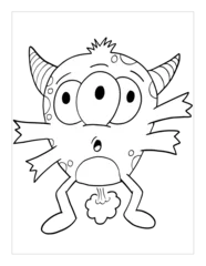 Selbstklebende Fototapeten Farting Monster Coloring Page Vector Illustration Art © Blue Foliage