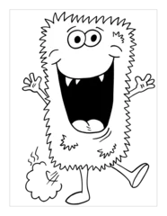 Selbstklebende Fototapeten Farting Monster Coloring Page Vector Illustration Art © Blue Foliage