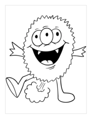 Selbstklebende Fototapeten Farting Monster Coloring Page Vector Illustration Art © Blue Foliage