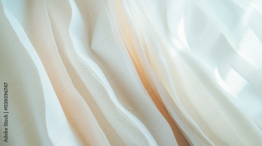 Leinwandbilder ethereal shadows on translucent curtain with surreal abstract patterns