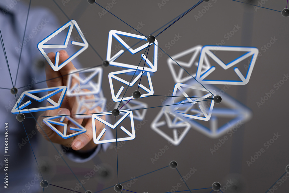 Aufkleber conference digital network and data concept 3d