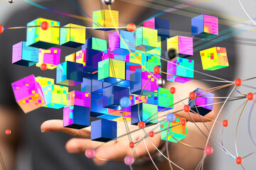 Futuristic wave, Futuristic data stream - 3d