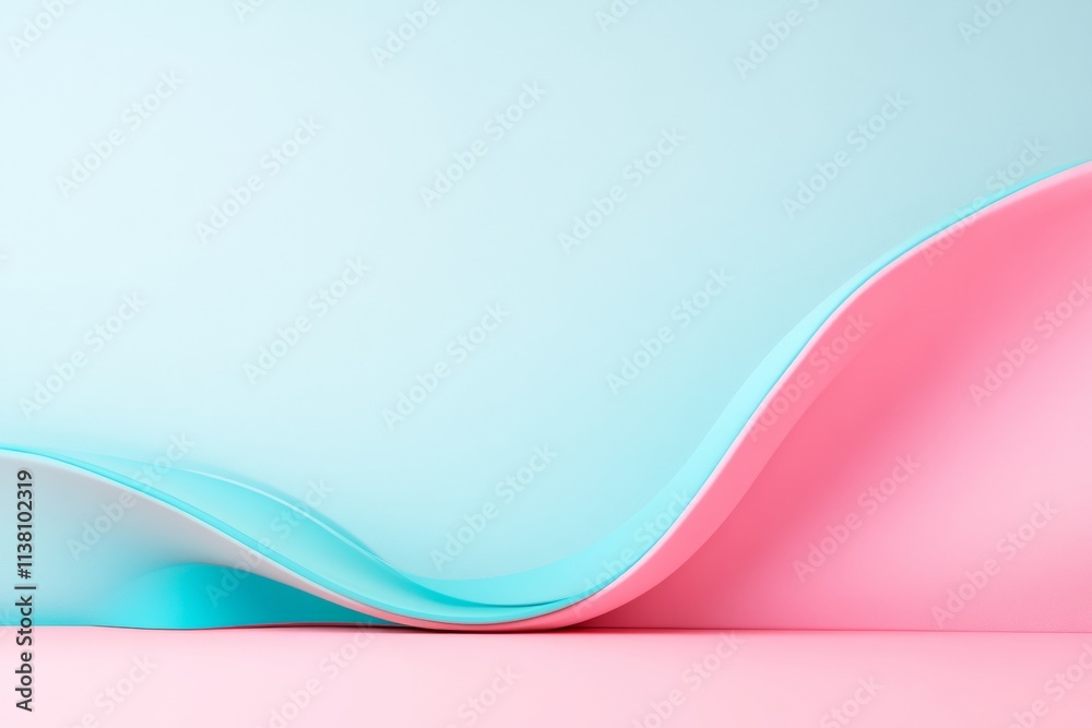 Aufkleber pastel abstract design with surreal curves and light reflections