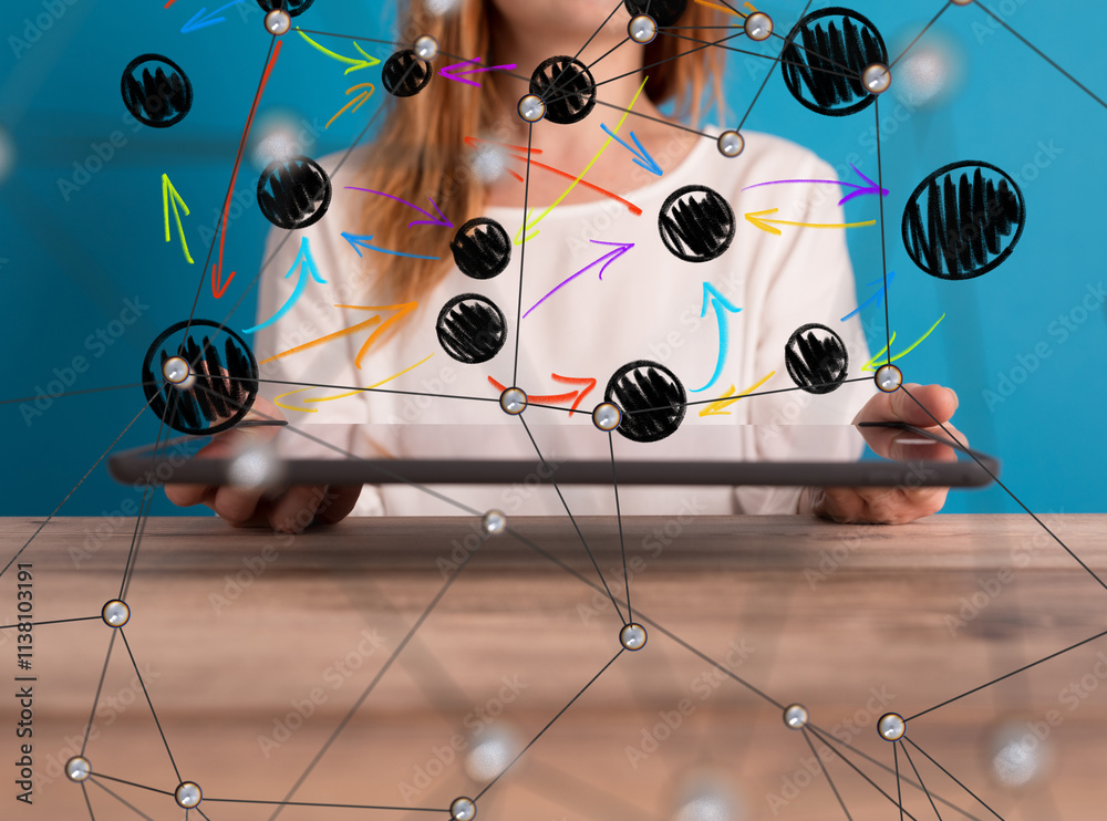 Aufkleber conference digital network and data concept 3d