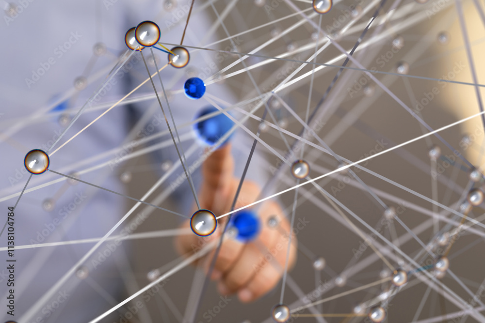 Poster conference digital network and data concept 3d