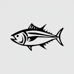 Obraz premium tuna fish on white background, vector icon