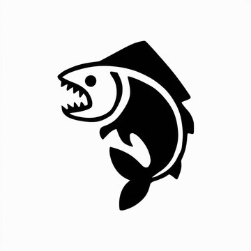 recommend clip art: piranha icon. isolated on white background