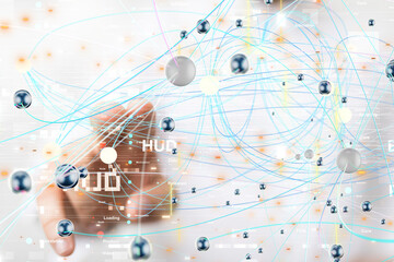 Futuristic in Industry 4.0 and business virtual diagram