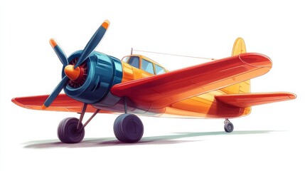 funny airplane , kids illustrations , cartoonish , white background