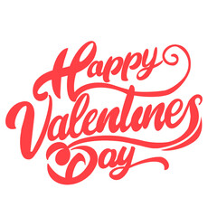 Красная надпись «С днем святого Валентина»  для оформления открыток и праздников, рекламы, плакатов и социальных сетей Прозрачный фон PNG