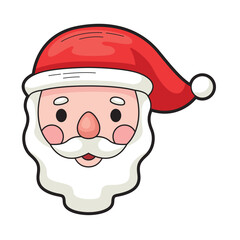 Cheerful Santa with red hat and white beard, perfect for Christmas designs, holiday cards, festive promotions, and seasonal advertisements
