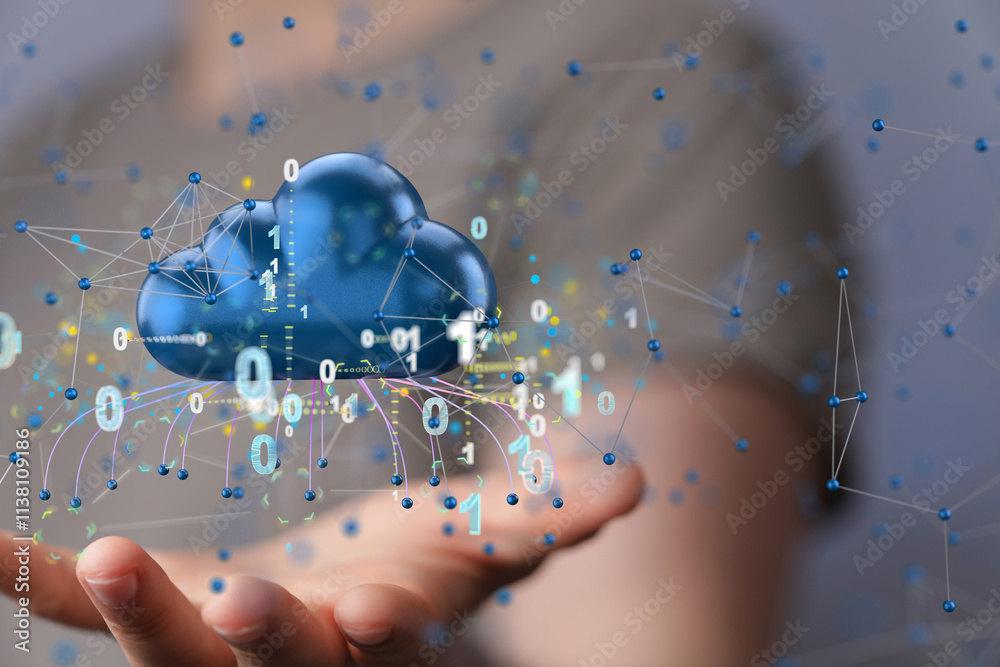 Poster big data cloud digital 3d
