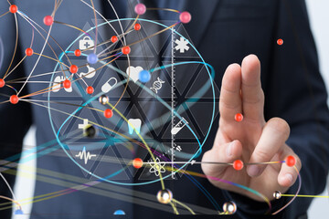  Ui icon medical in hospital with medical technology network concept - 3d