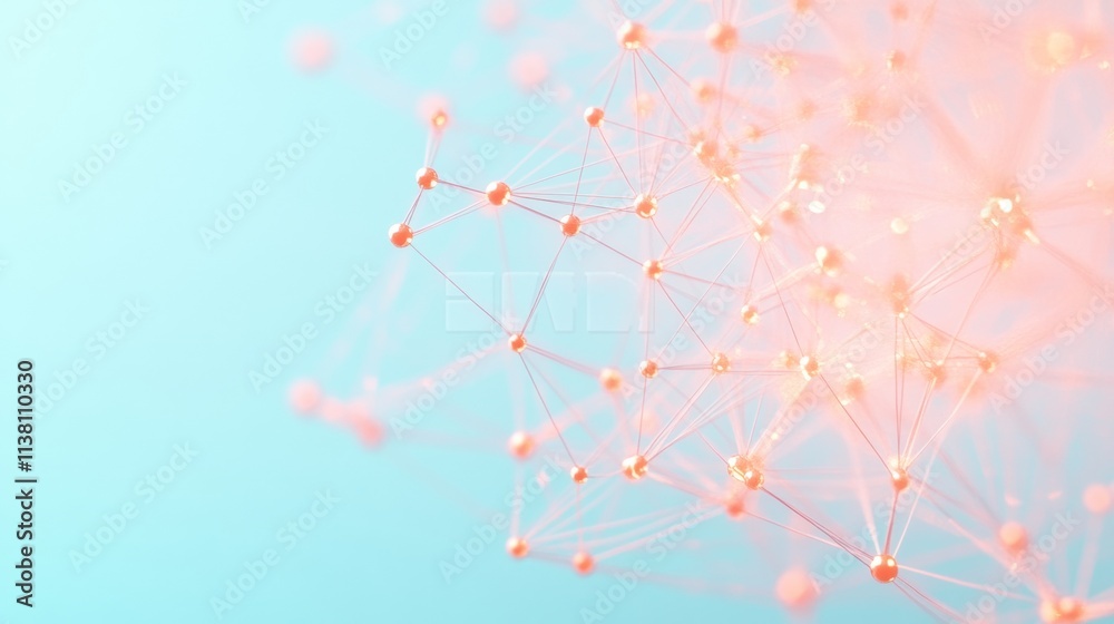 Poster minimalist network aesthetic abstract geometric connections in digital interaction