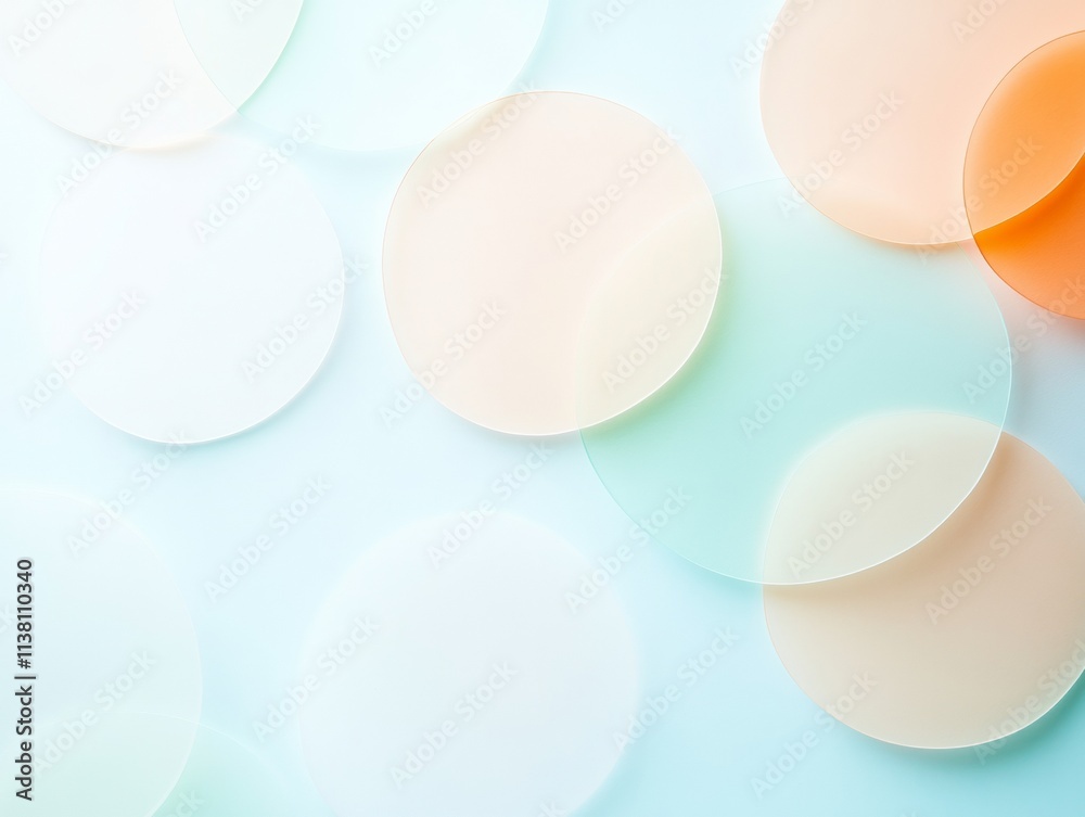 Aufkleber Minimalist Networked Circles Soft Hues and Geometric Tech Aesthetics