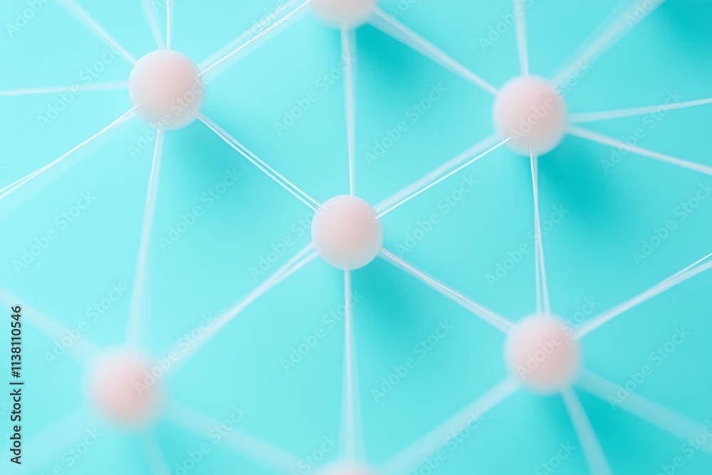 Fototapete soft pastel network abstract circular shapes in a web-like pattern